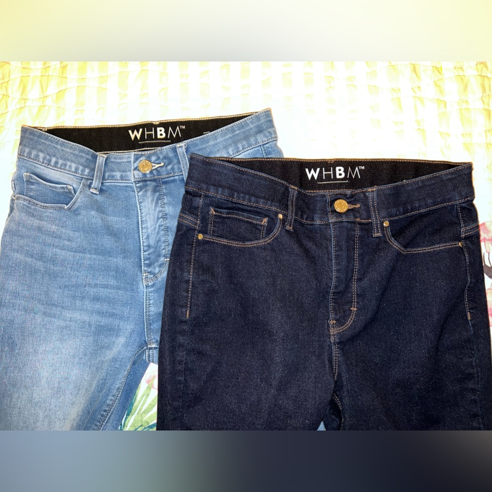 White House Black Market Women's Skinny Jeans - Light Blue and Dark Blue